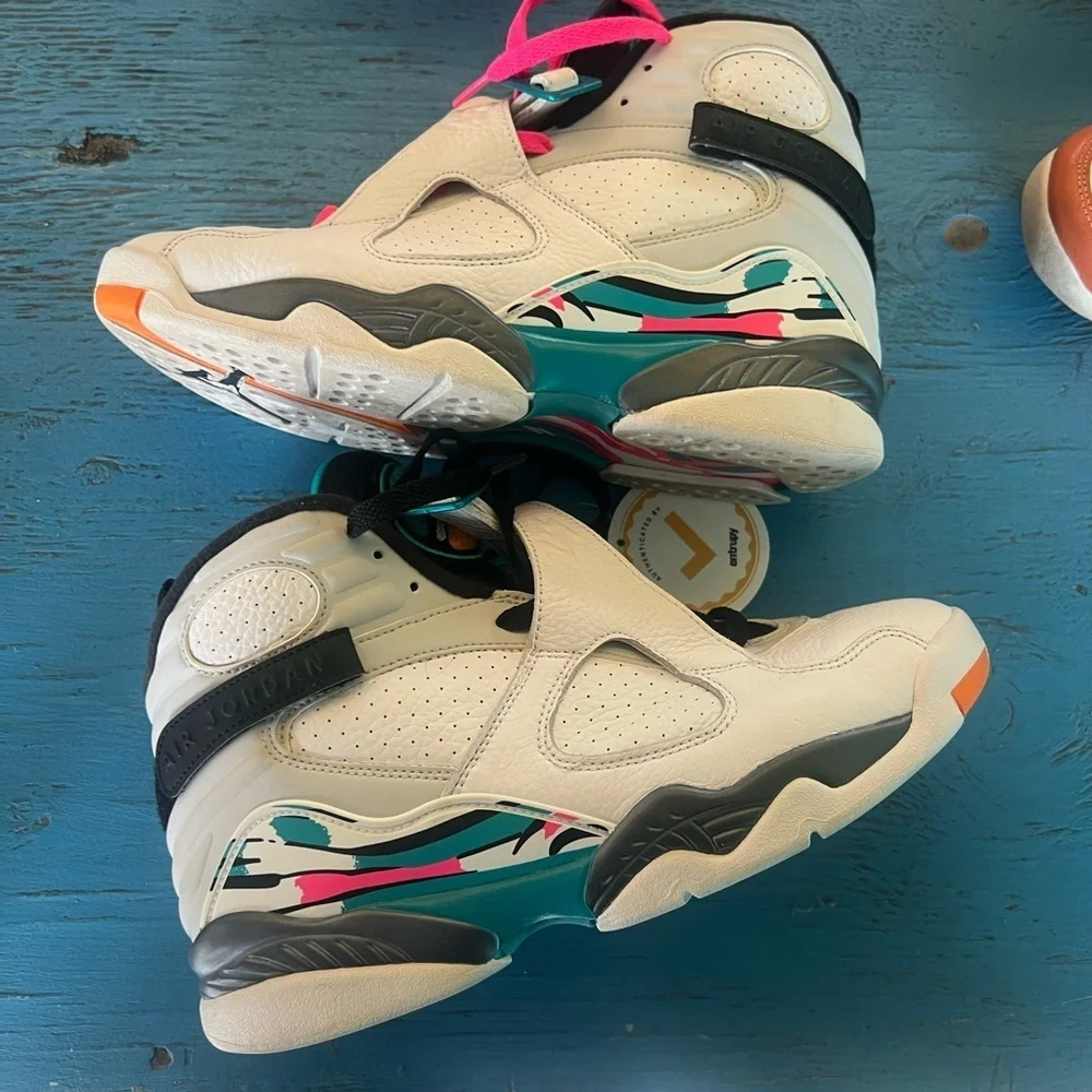 Jordan Athletic Shoes Retro 8 South Beach fits ladies size 9.5